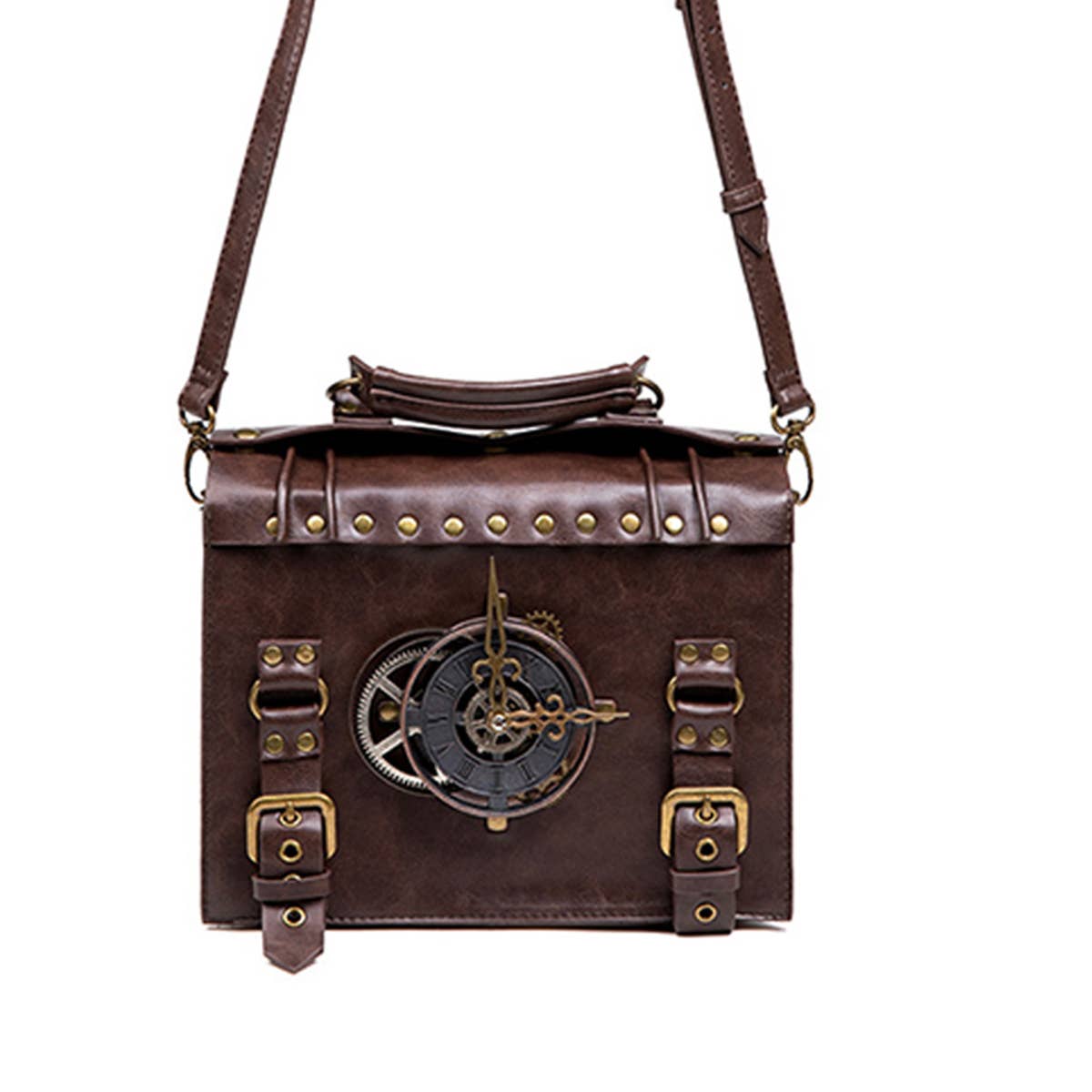 COFFEE RETRO CLOCK DECORATIVE PUNK SHOULDER BAG_CWAB0629 for wholesale on Faire3