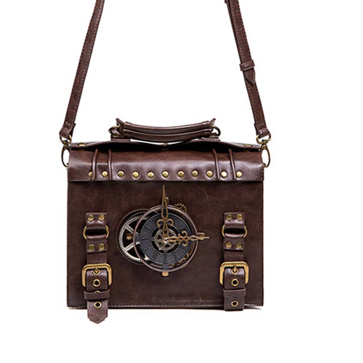 COFFEE RETRO CLOCK DECORATIVE PUNK SHOULDER BAG_CWAB0629 for wholesale on Faire3