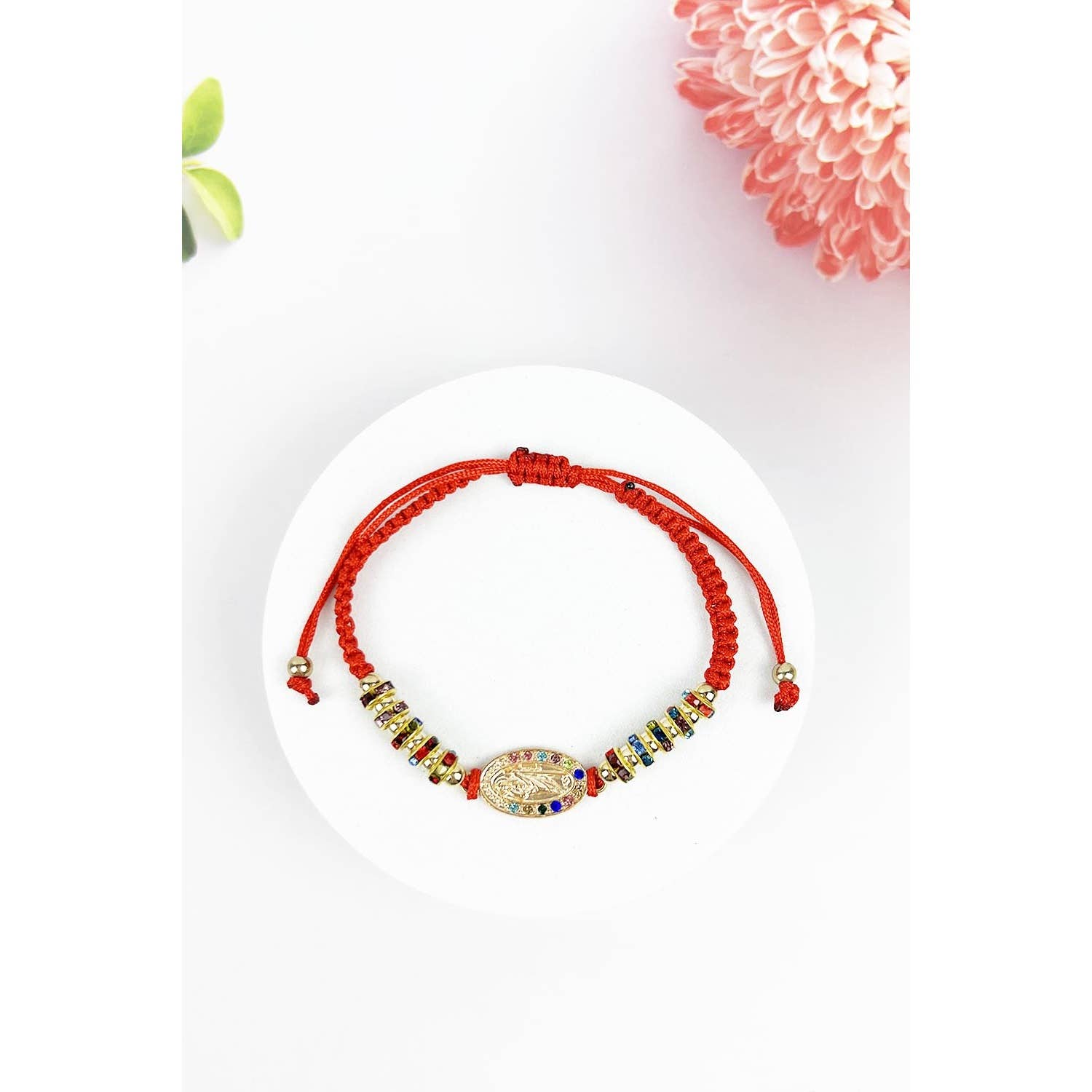 ASSORTED RED STRING RELIGIOUS BEADED BRACELET for wholesale on Faire