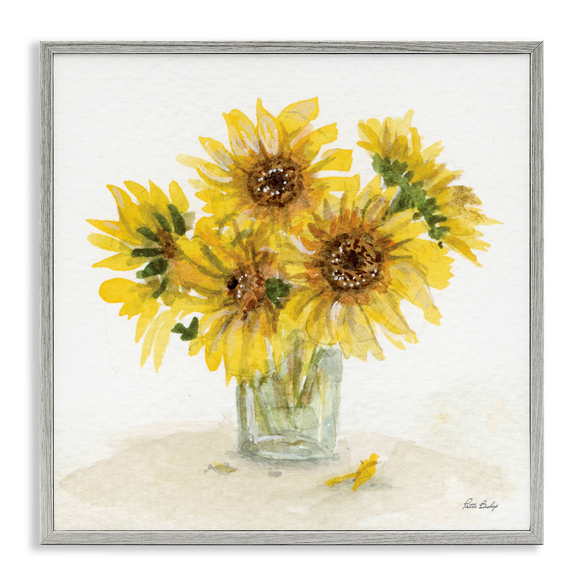 Stupell Industries - Vente Décoration murale – enfant et bébé - Art encadré à l'aquarelle de tournesol en pot15