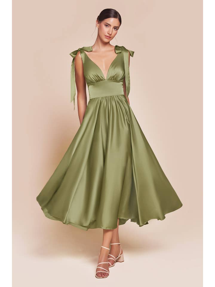 Ladivine by Cinderella Divine - Vente Robe – femme - ROBE TRAPÈZE EN SATIN LONGUEUR THÉ