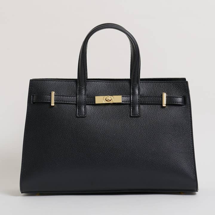 Voemièn - Wholesale Top Handle Bag - Women's - Sveva Bag in Black Togo Leather0