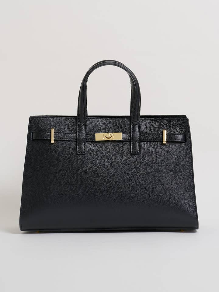 Sveva Bag in Black Togo Leather for wholesale by Voemièn