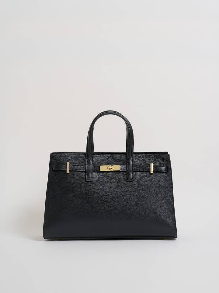 Sveva Bag in Black Togo Leather for wholesale by Voemièn