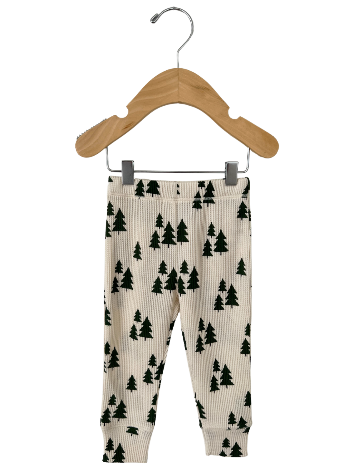 SpearmintLOVE - Wholesale Top & Pant Set - Baby - Organic Waffle 2-Piece Set, Forest Green Trees2