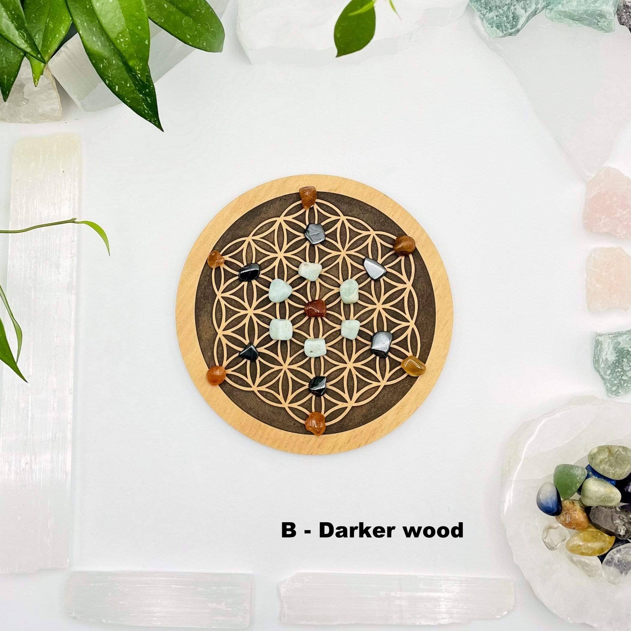 Rock Paradise - Wholesale Crystal Grid - Crystal Grid Flower of Life Wooden Grid4