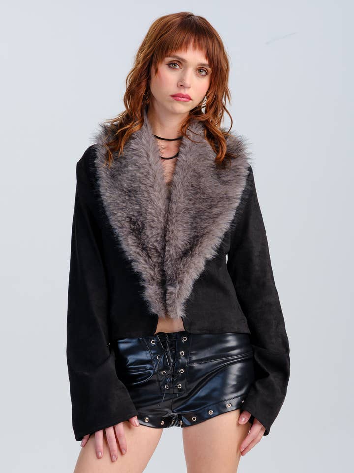 Abrigo de Piel Sintética Mia para venta al por mayor de Pretty Damage
