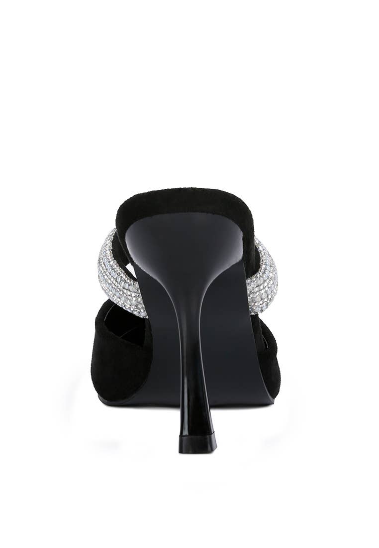 Rag Company - Wholesale High Heels - Women's - Fauci Diamante Strap Heeled Mules3