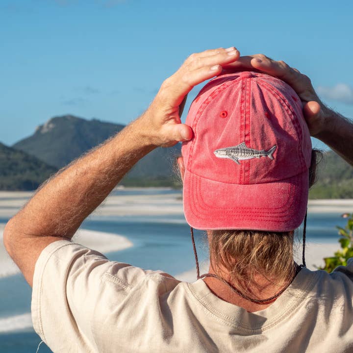 Pallion Point - Wholesale Baseball cap – Unisex - Tiger Shark Fish Lid | Cotton Dad Cap in Red3