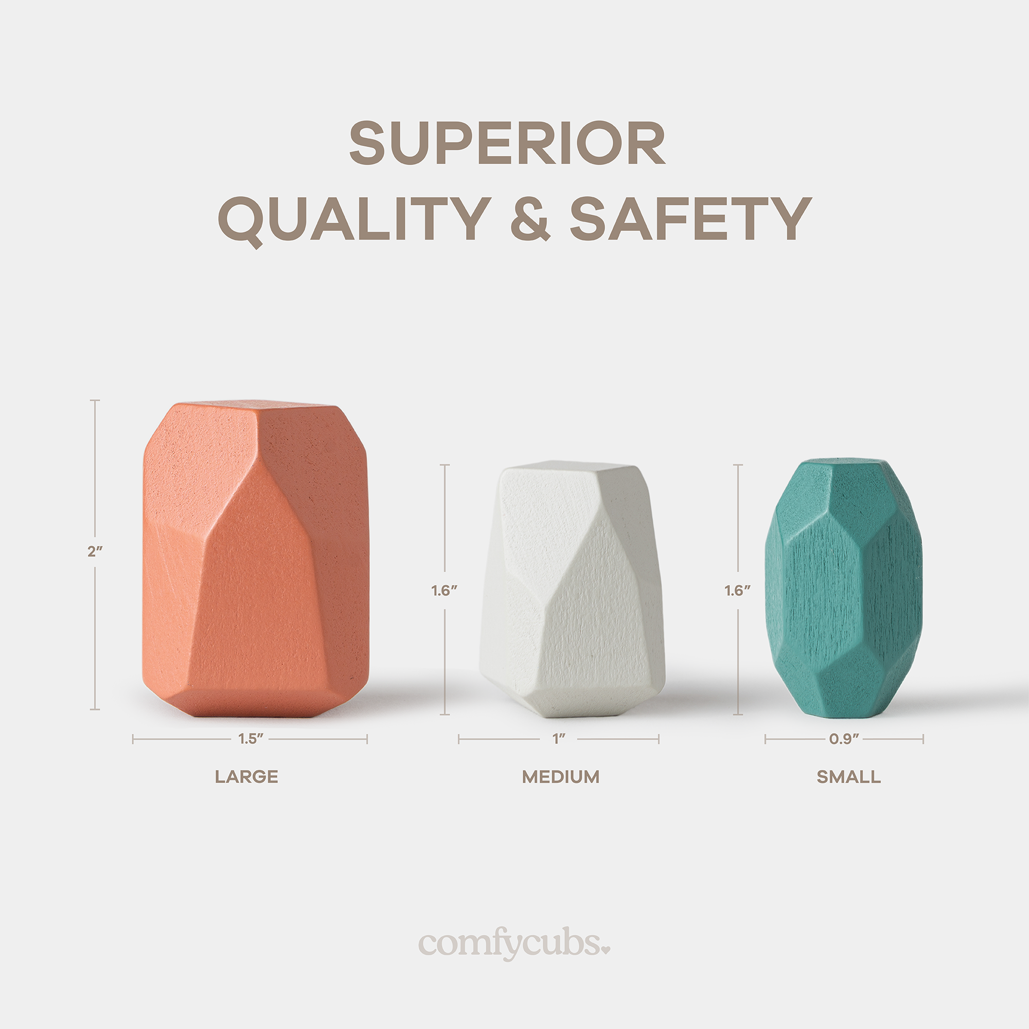 Comfy Cubs - Wholesale Blocks - Kids Baby - Stacking Rocks, 36 pcs Wooden Stacking Stones by Comfy Cubs5