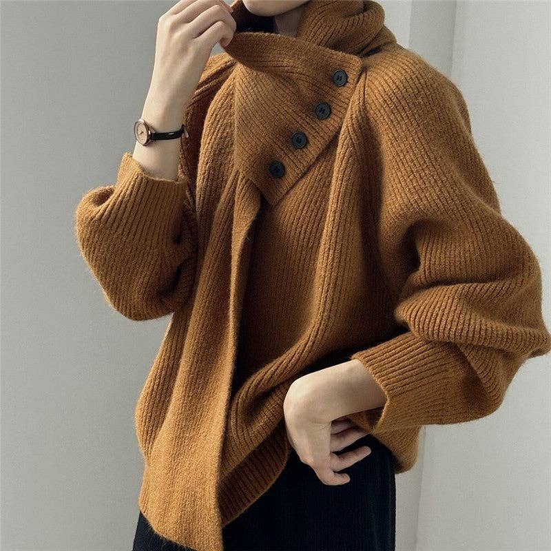 Plush Looks - Venta al por mayor Jersey de punto - Mujer - Jersey con cuello alto desmontable2