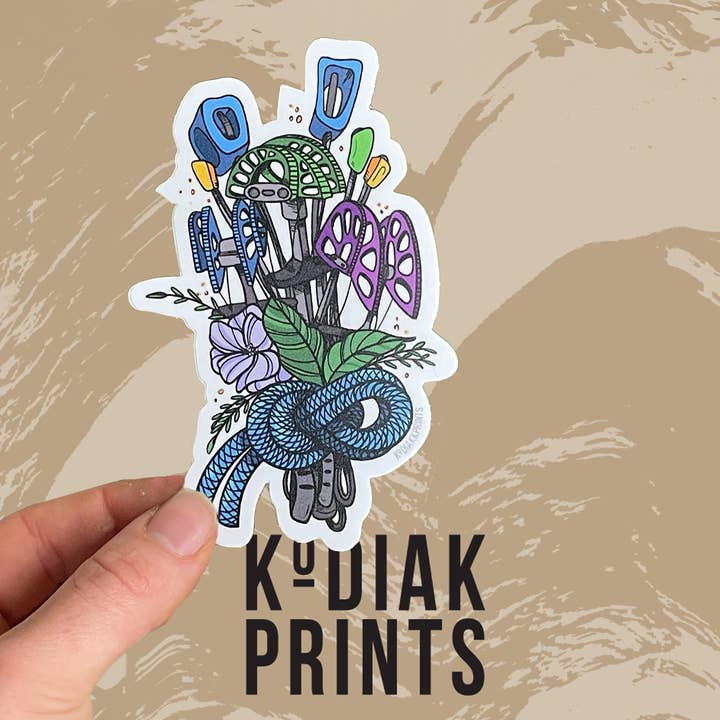 kodiakprints - Wholesale Sticker - Trad Boquet Vinyl Decal Sticker, Rock Climbing