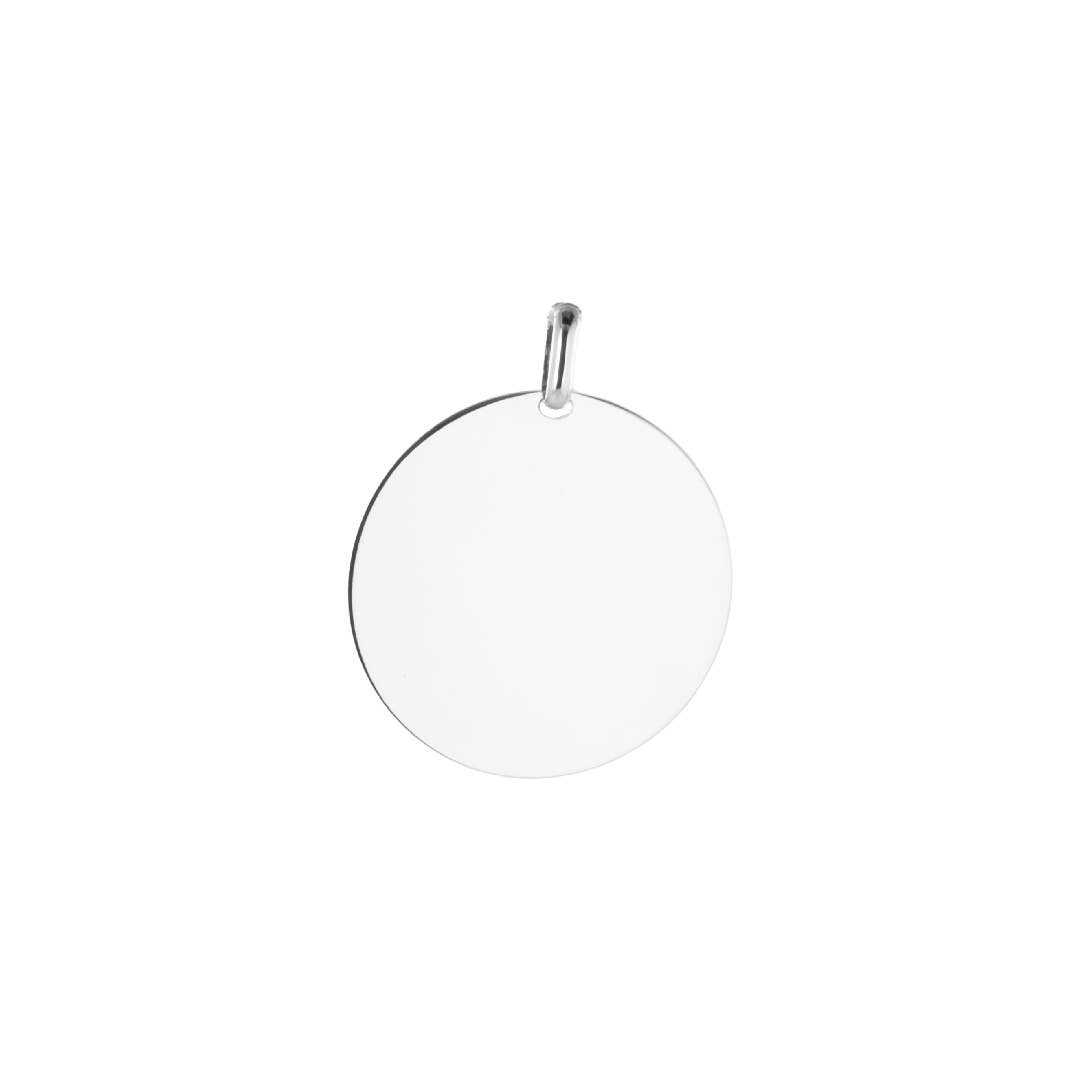 Bijoux Fabrication Française - Wholesale Individual Charm/Pendant - Engravable Pendant – Smooth Round Shape 18Kt Gold Plated 3µ 1