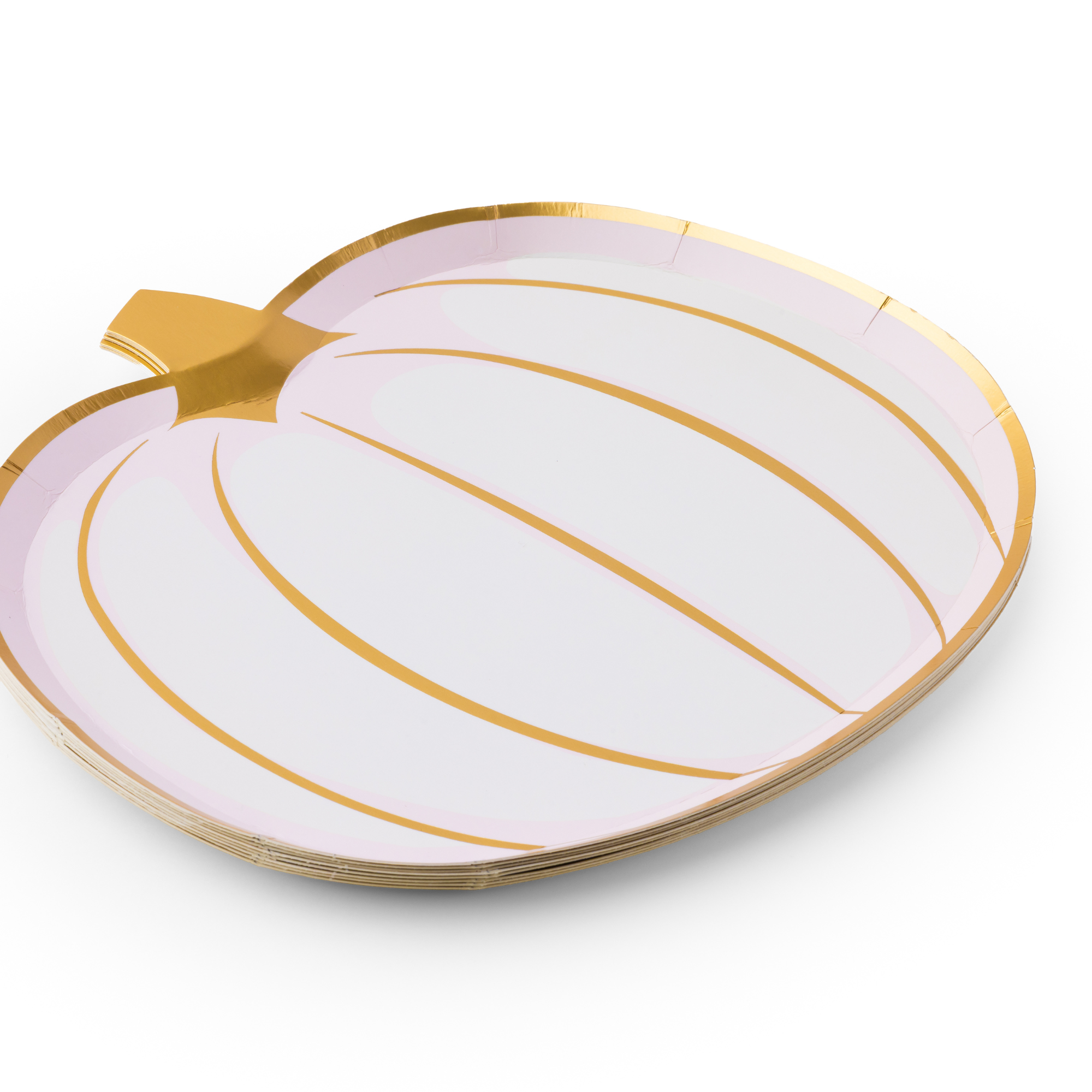 Bonjour Fête - Wholesale Disposable Plate - WHITE & GOLD PUMPKIN PLATES1