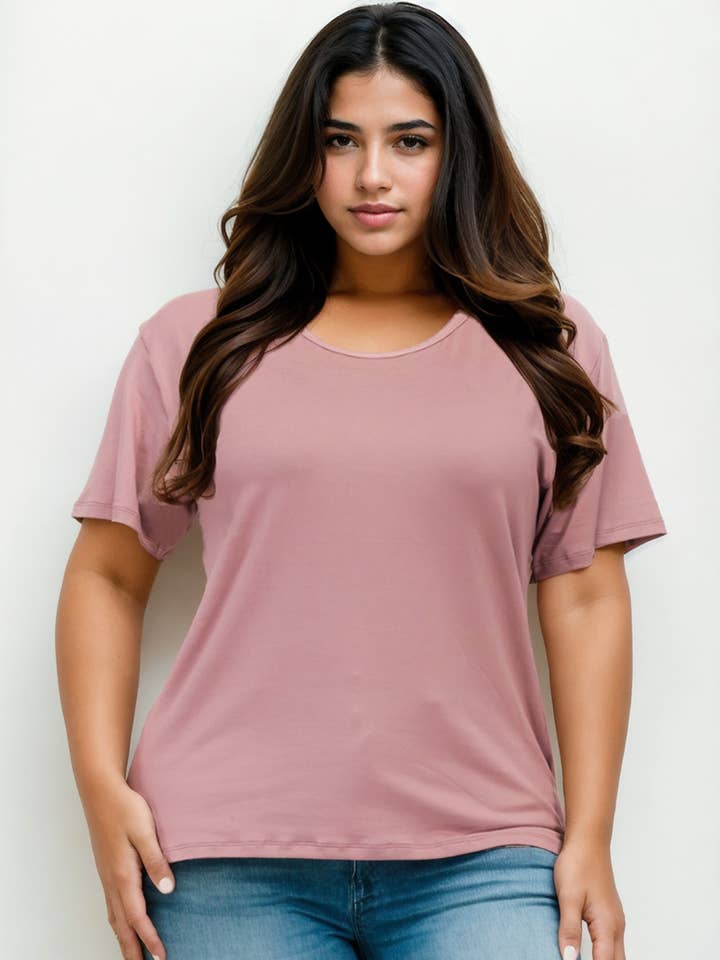 CAPELLA APPAREL - Wholesale T-Shirt - Women's - Plus Size Basic Short Sleeve T-shirt