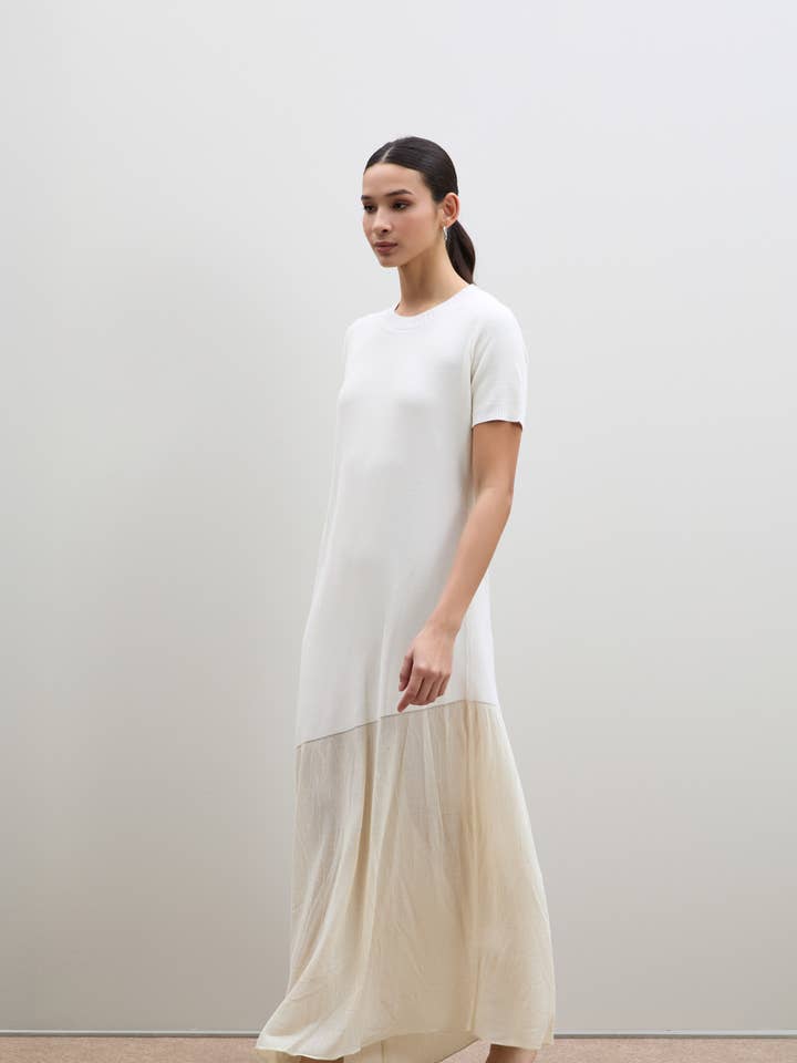 Asymmetrisk midiklänning med mikropaljetter för wholesale av Serianno