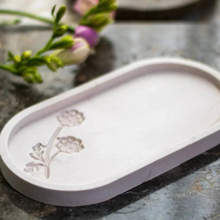 Handcrafted Jesmonite Flower Tray – Elegant Jewelry Holder for wholesale by Votive