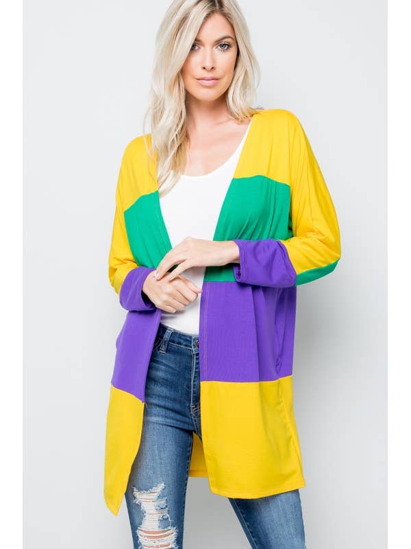 MARDI GRAS OPEN VEST voor wholesale door Pink Irene Wholesale