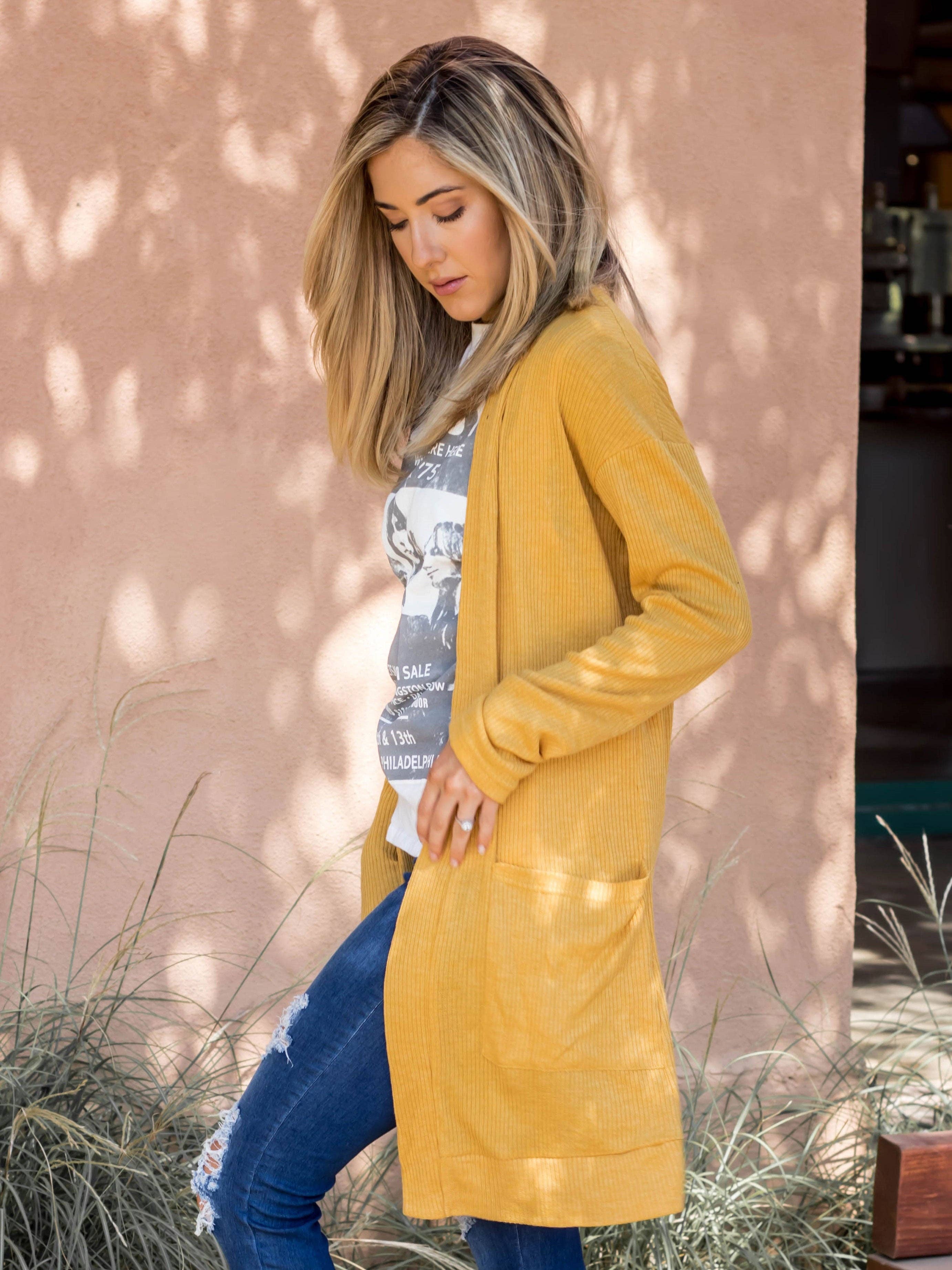 Wholesale Texture Knit Pocket Aubrey Cardigan S-3X for your