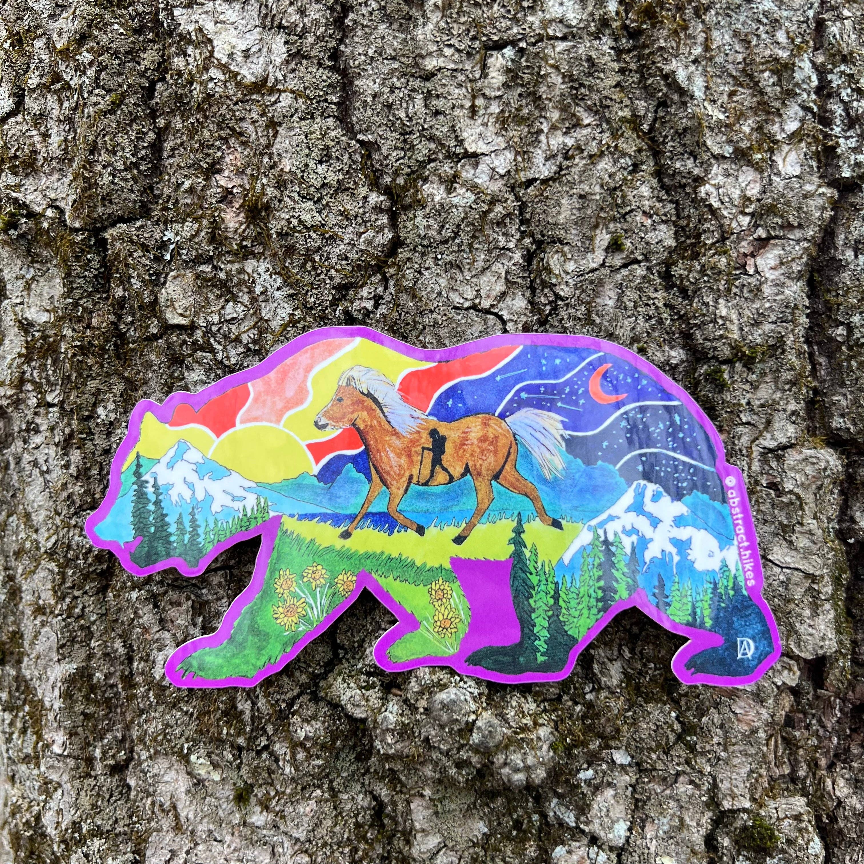 Abstract Hikes - Wholesale Sticker - Hiking Sticker: "Pony Bear"4