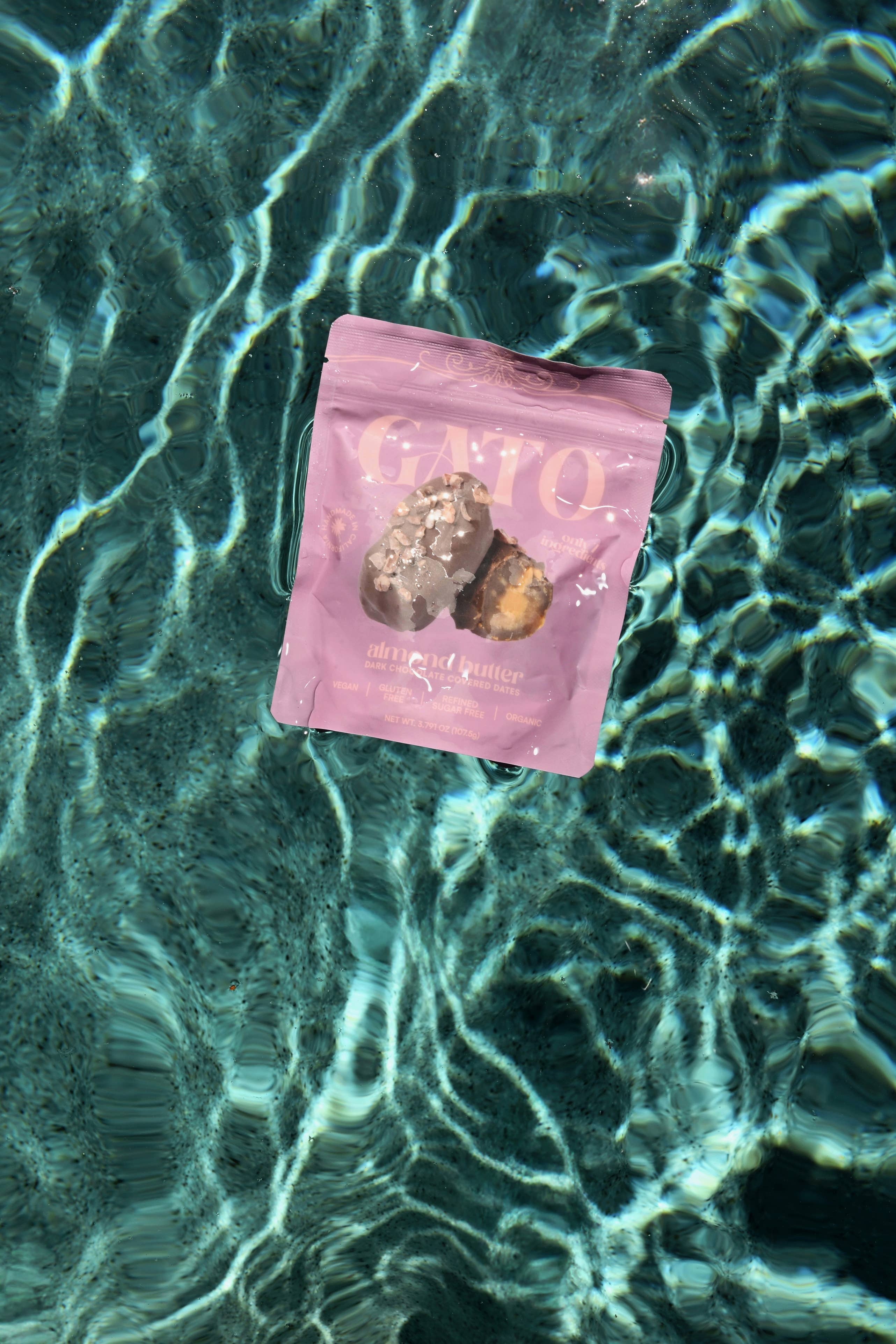 Gato Dates - Wholesale Chocolate Covered Sweets - Chocolate Covered Dates with Almond Butter (3 per pouch)2