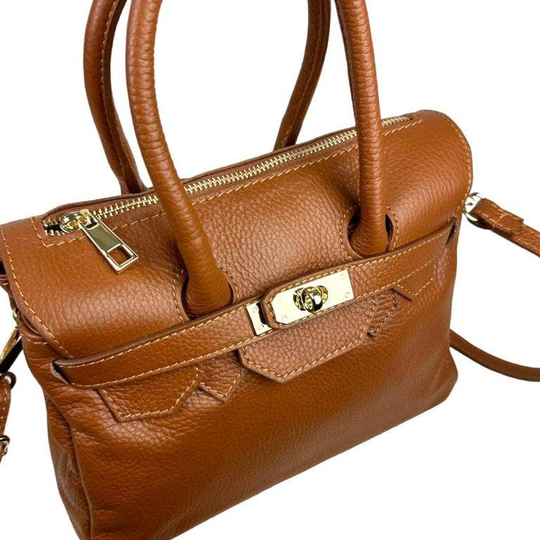 Chenson & Gorett - Wholesale Handtas met handvat - Dames - Dames handtas van Italiaans leer met decoratief voorpaneel8