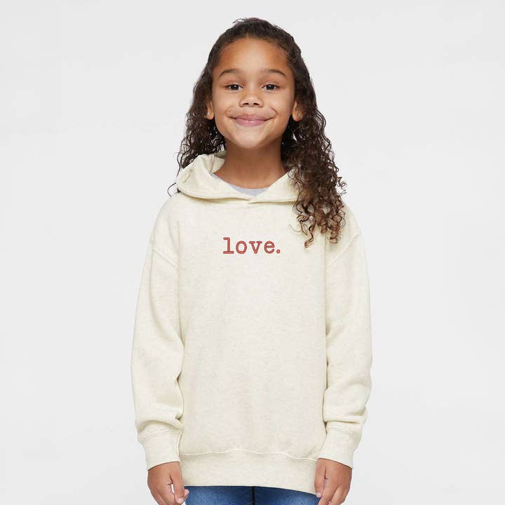 Embroidered Love Typewriter | Toddler Graphic Hoodie for wholesale by The Juniper Shop Wholesale