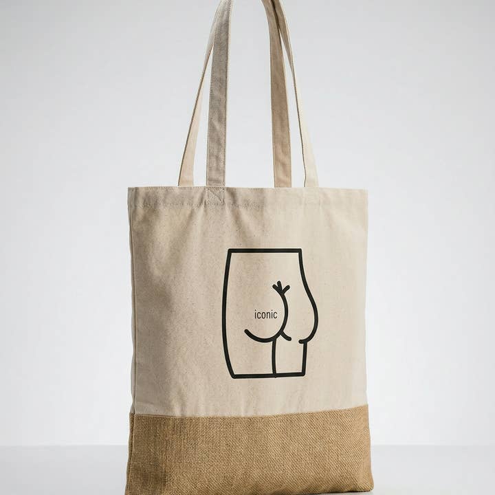 Ikonische Grafik-Tote-Bag – Jute- und Baumwoll-Einkaufstasche für den Großhandel von NAVA