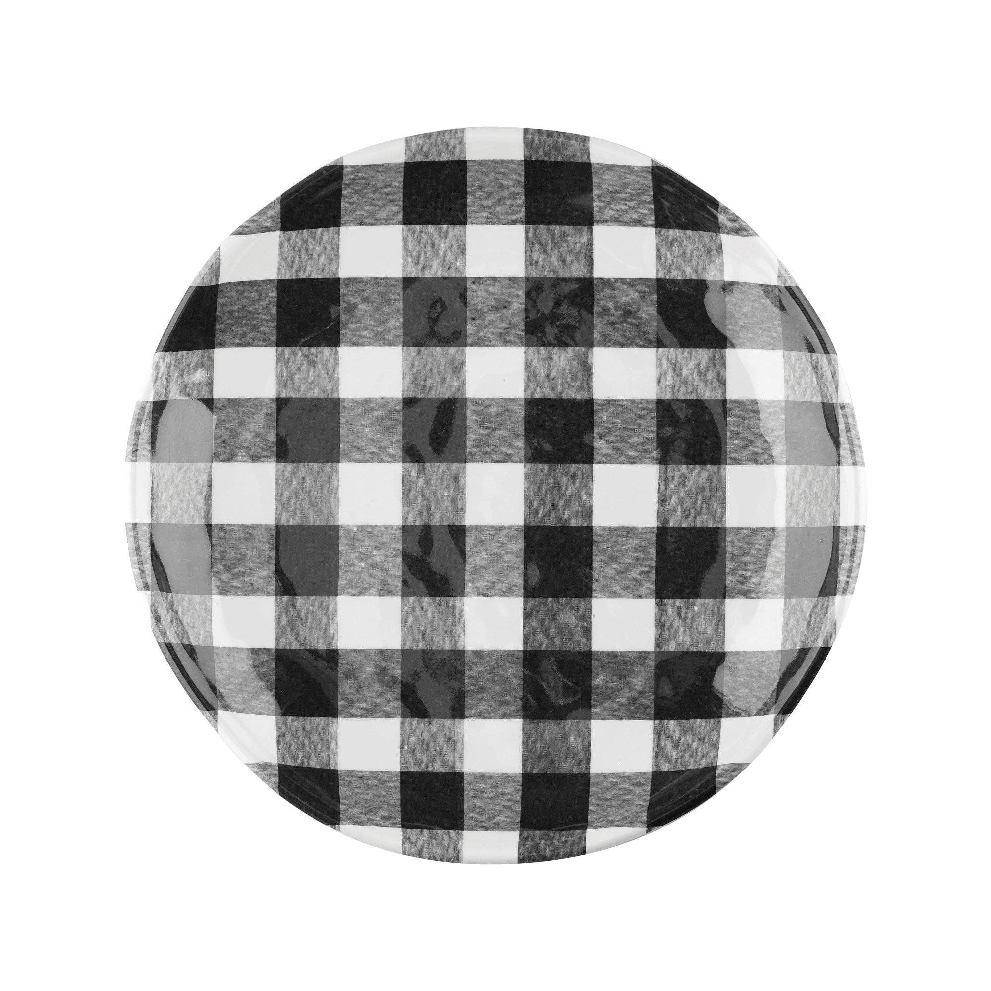 Supreme Housewares - Wholesale Dinner Plate - Gingham 6" Melamine Plates, Black