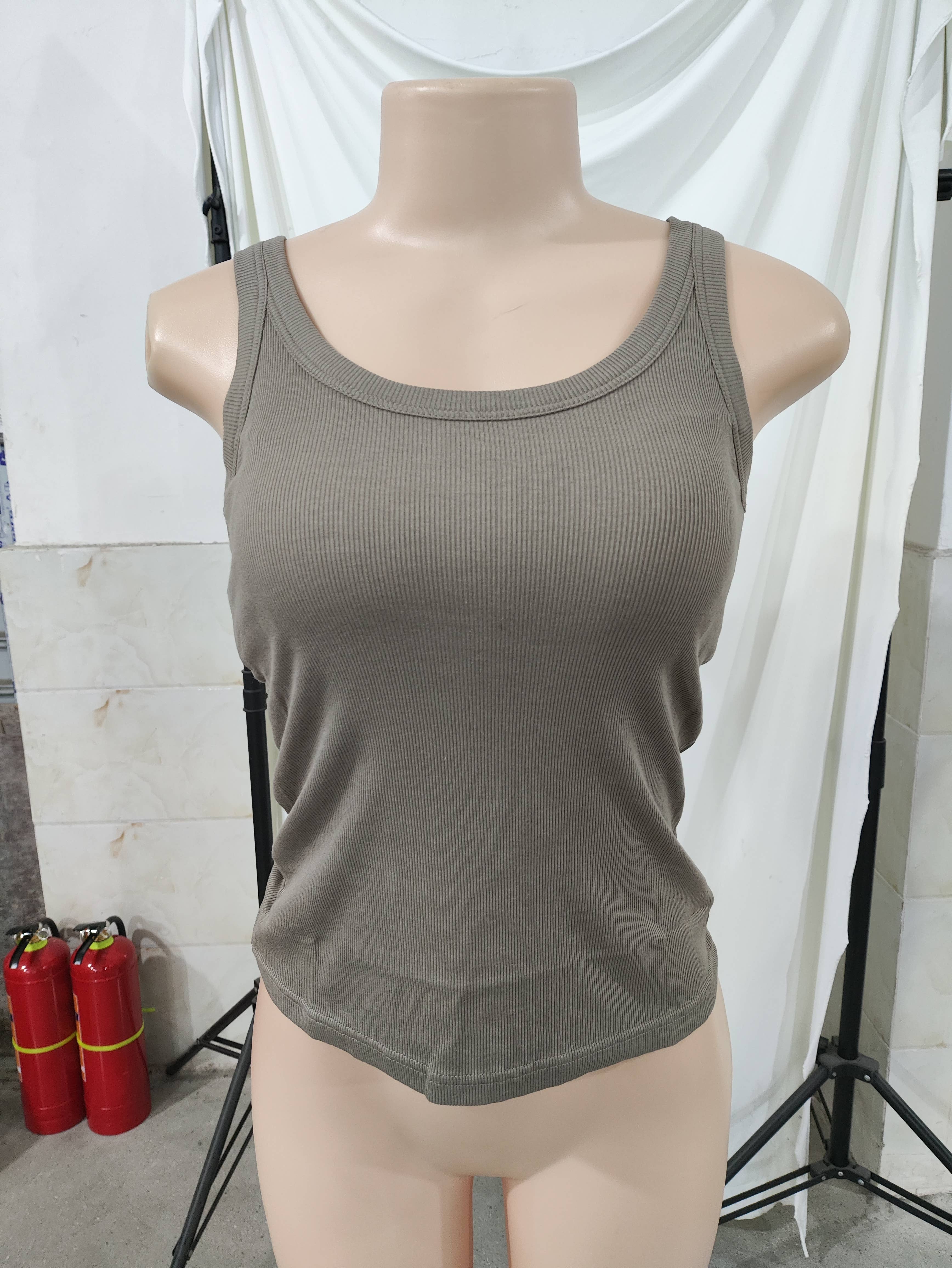 Rosa Clothing - Wholesale Tank Top - Women's - Essential basic rib tank top with built in bra in 13 colors35