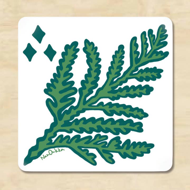 Cedar Sprig Sticker for wholesale by Nan Onkka Prints