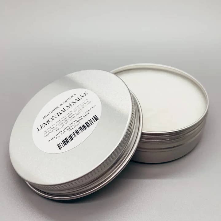 Bewitching Organics Lemon Balm Salve for wholesale by Bewitching Botanicals