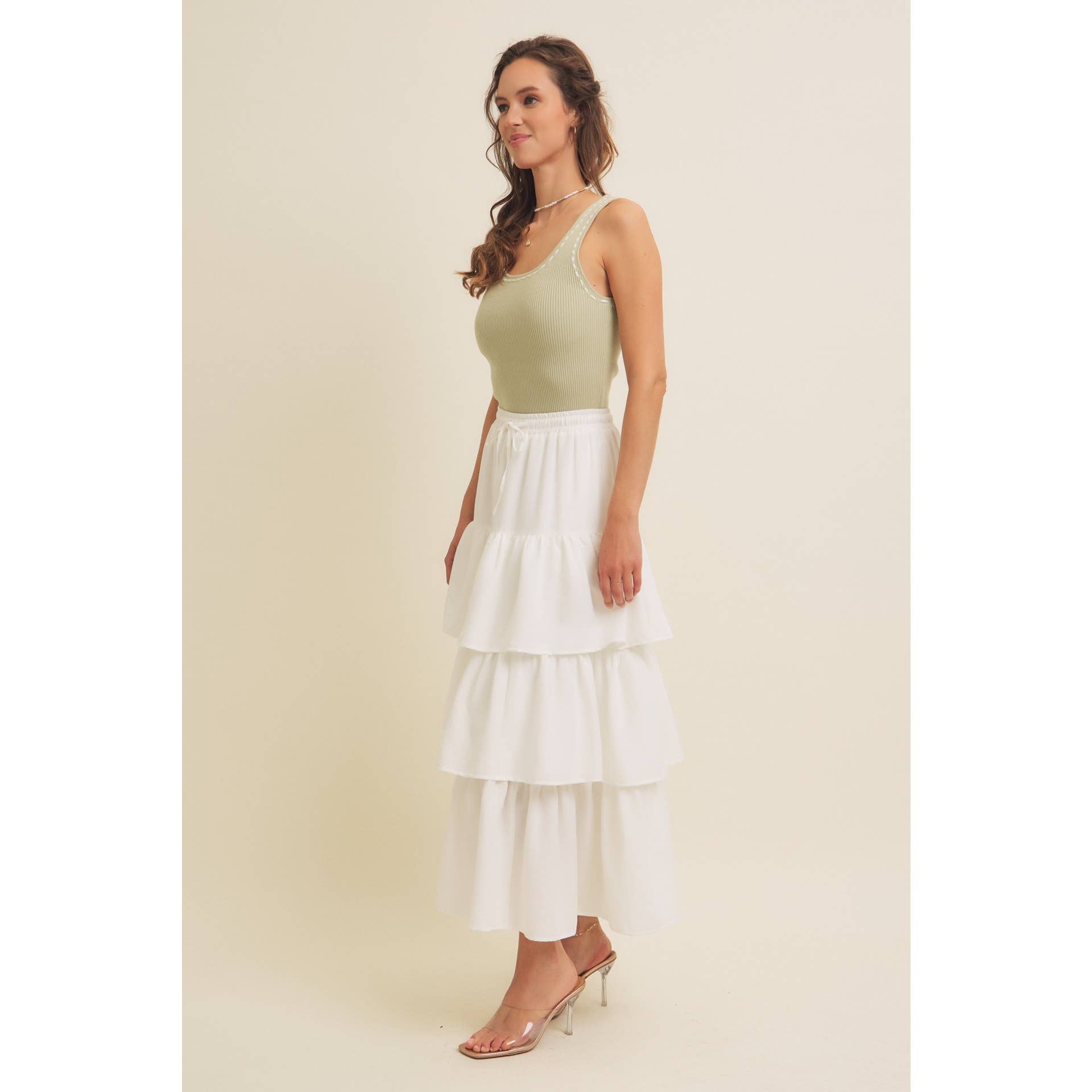 in february - Wholesale Skirt - Women's - AIRY YEAR-ROUND TIERED RUFFLE MAXI SKIRT WITH POCKETS7