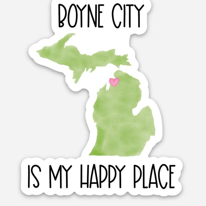 Pegatina personalizada «Tu ciudad es mi lugar feliz» para venta al por mayor de June Apothicarie