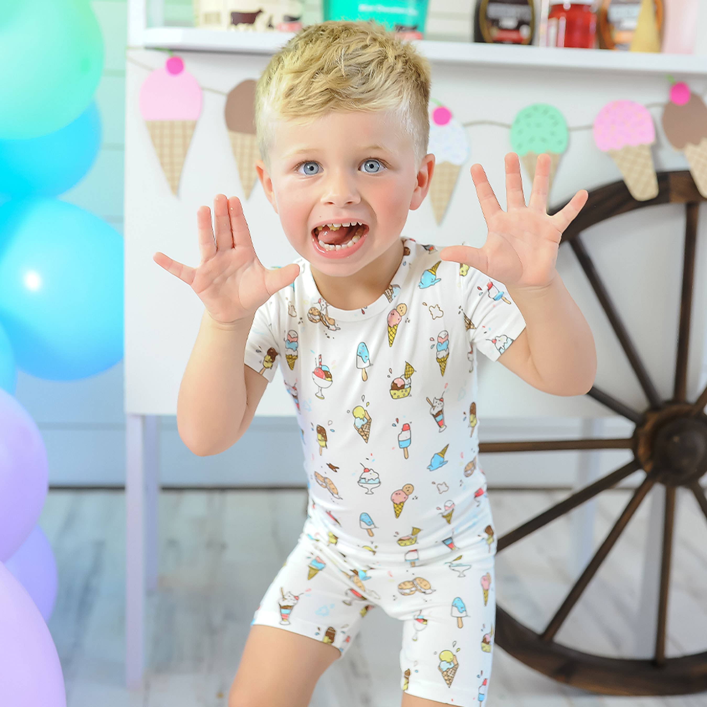 Bellabu Bear - Wholesale Sleepwear Set - Kids - Ice Cream Bamboo Kids Short Set7