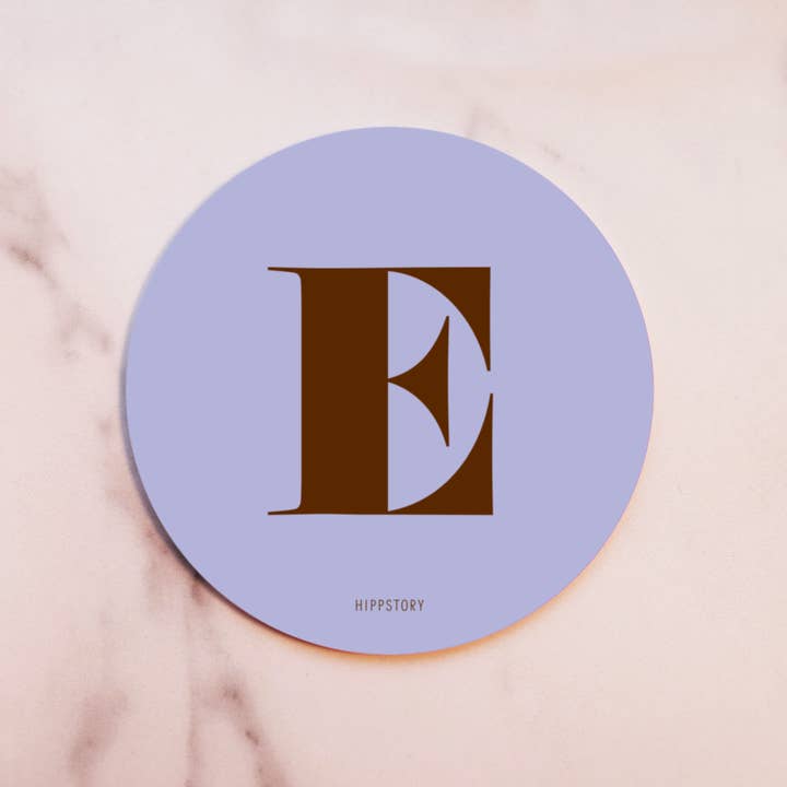 Hippstory - Wholesale Coasters - Geo Purple Coaster - Letter E1