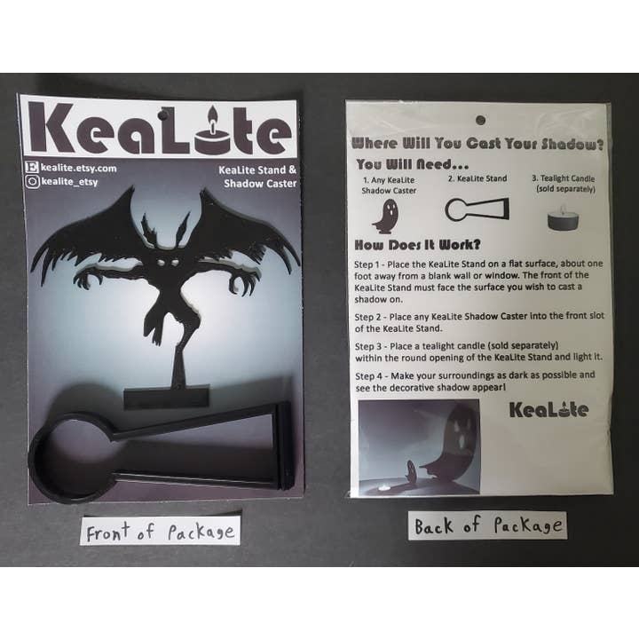 KeaLite - Wholesale Decorative Tabletop Object - KeaLite Mothman Shadow Caster and KeaLite Stand1