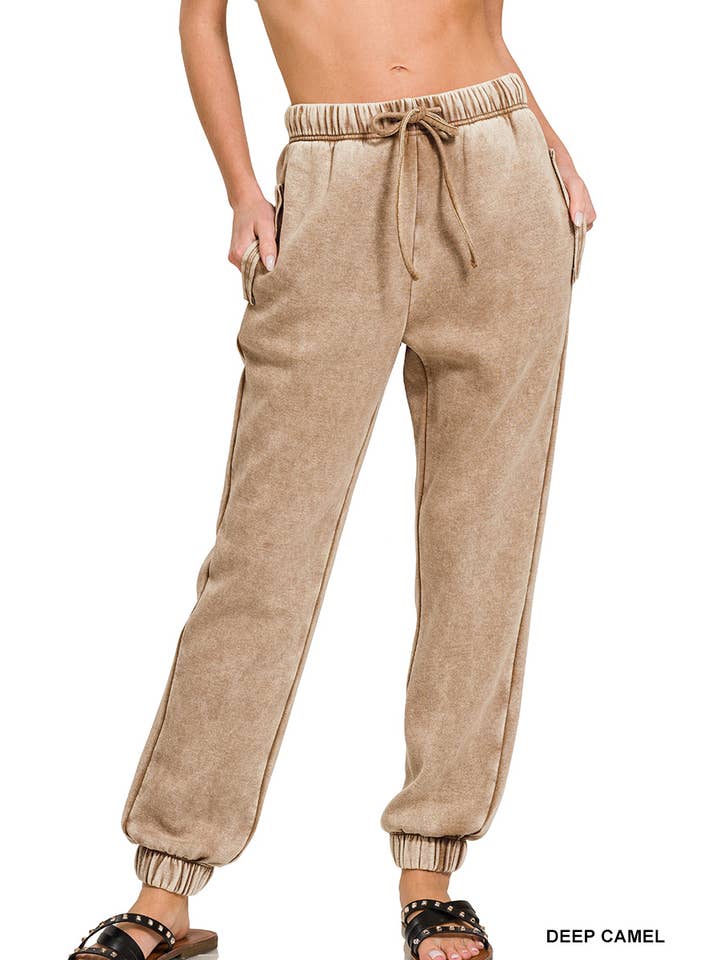 42POPS - Wholesale Lounge Sweatpants/Joggers - Women's - `.Washed Fleece Sweatpants with pockets Reg/Plus11