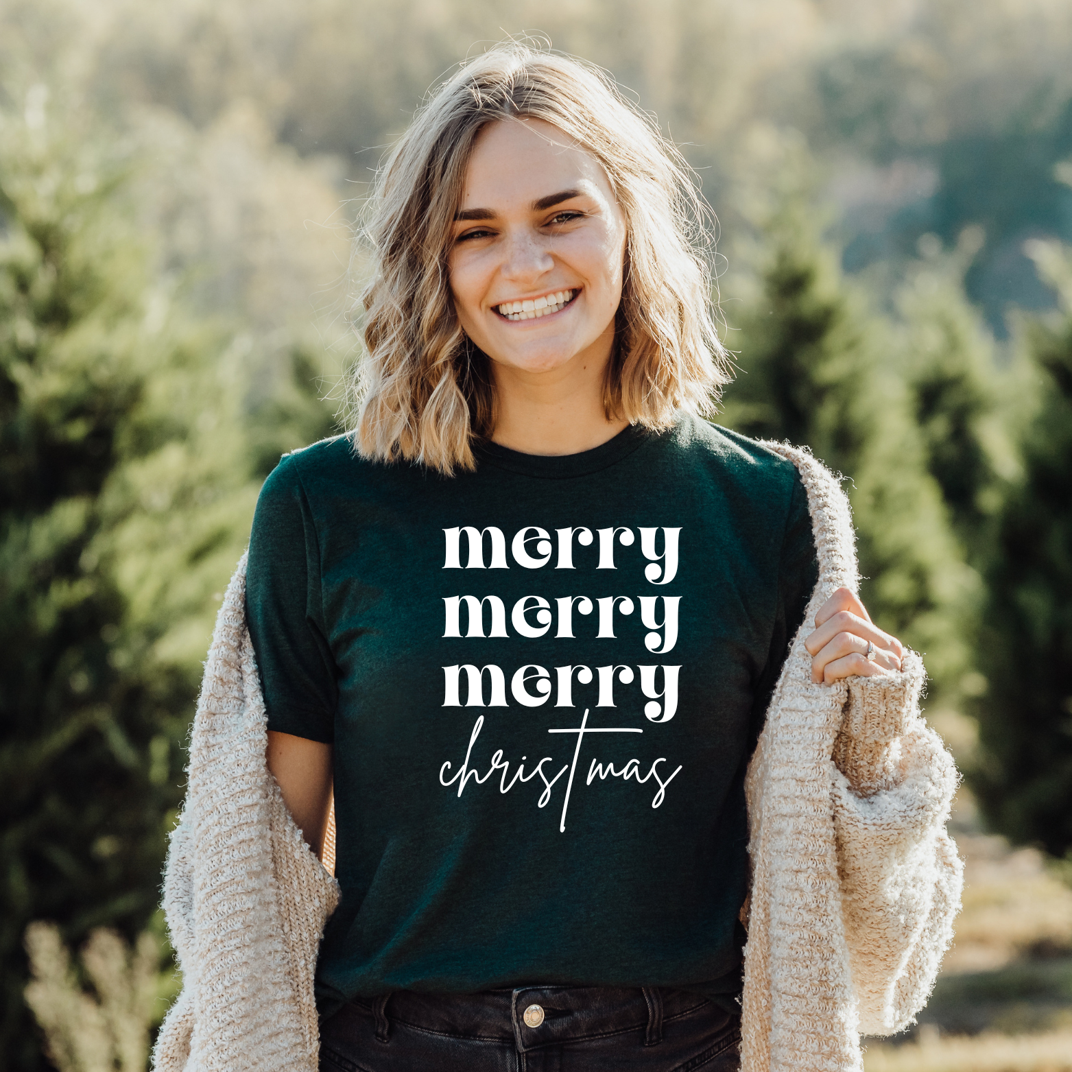 Faith & Life Christian Brands - Vente T-shirt sérigraphié – femme - T-shirt Merry Christmas Christian Christmas4