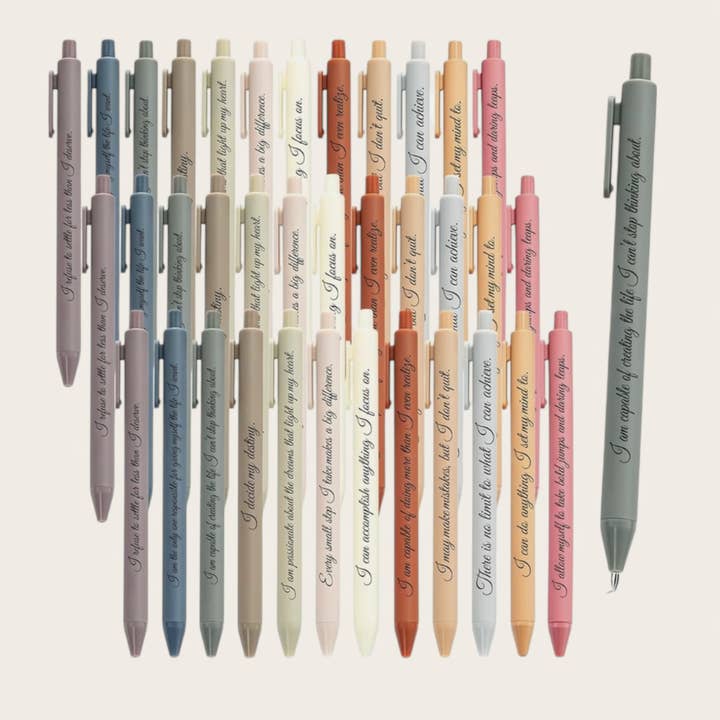 Stylos à bille à thème d'affirmation pour la vente par Ella Blue