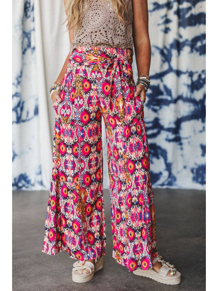 Three Bird Nest - Wholesale Pants - Women's - Secret Admirer Printed Pants - Pink Multi