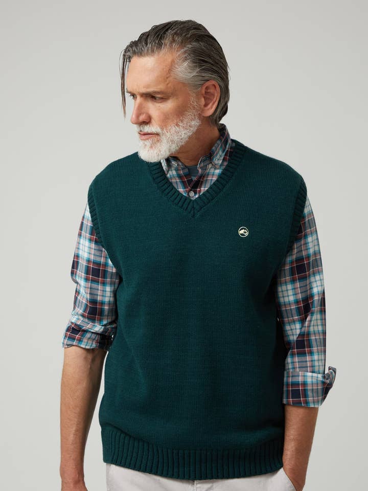 ALTONADOCK - Wholesale Outerwear Vest - Men's - Dark Green Knit Vest1