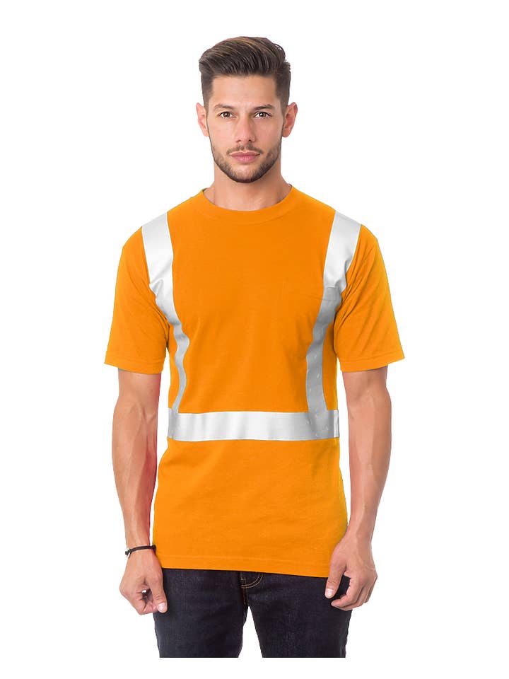 AST Sportswear - Wholesale Safety shirt – Men's - 3772 50/50 Pkt Ts Hi Vis1