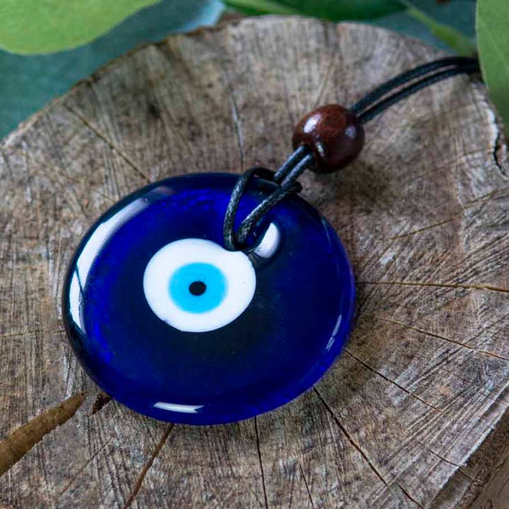 Large Glass Evil Eye Necklace for wholesale by Siesta