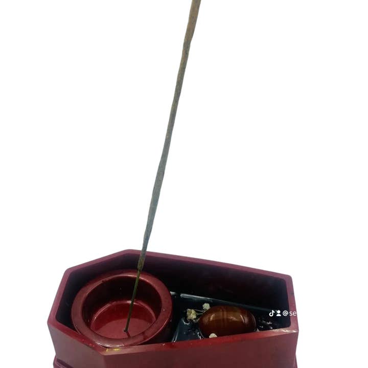 Seriously Perfect Finds, LLC - Wholesale Incense Holder - Dragon Coffin Tealight and Incense Holder- Carnelian3
