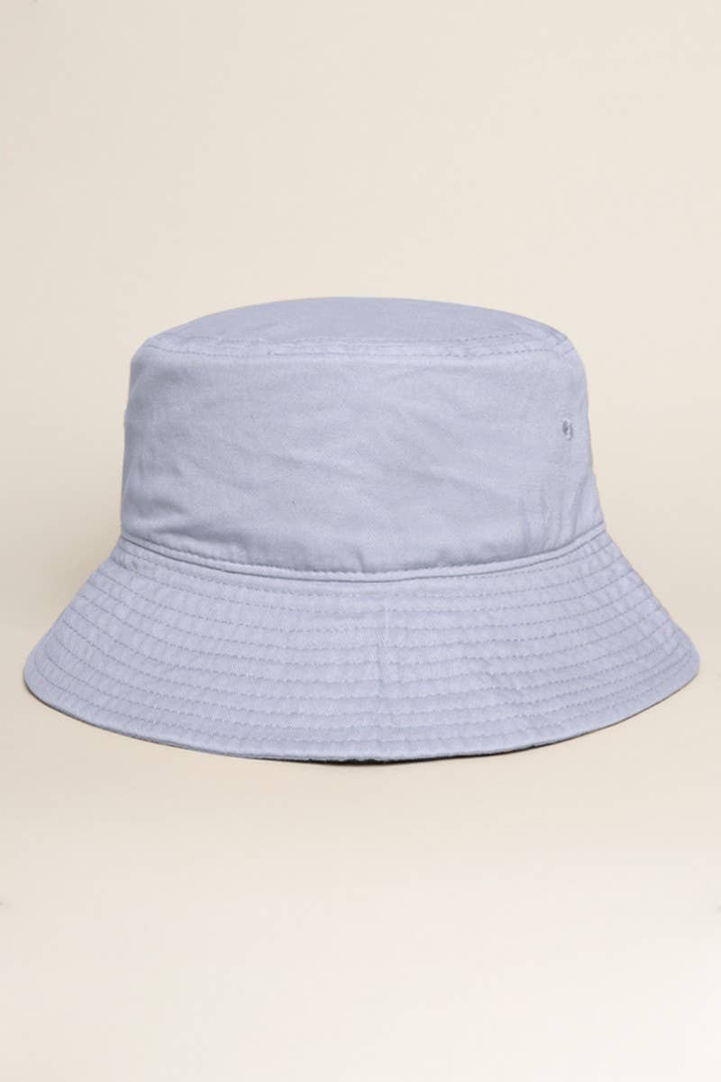 Fashion City - Wholesale Bucket Hat - Women's - Light Solid Color Cotton Bucket Fisherman Hat0
