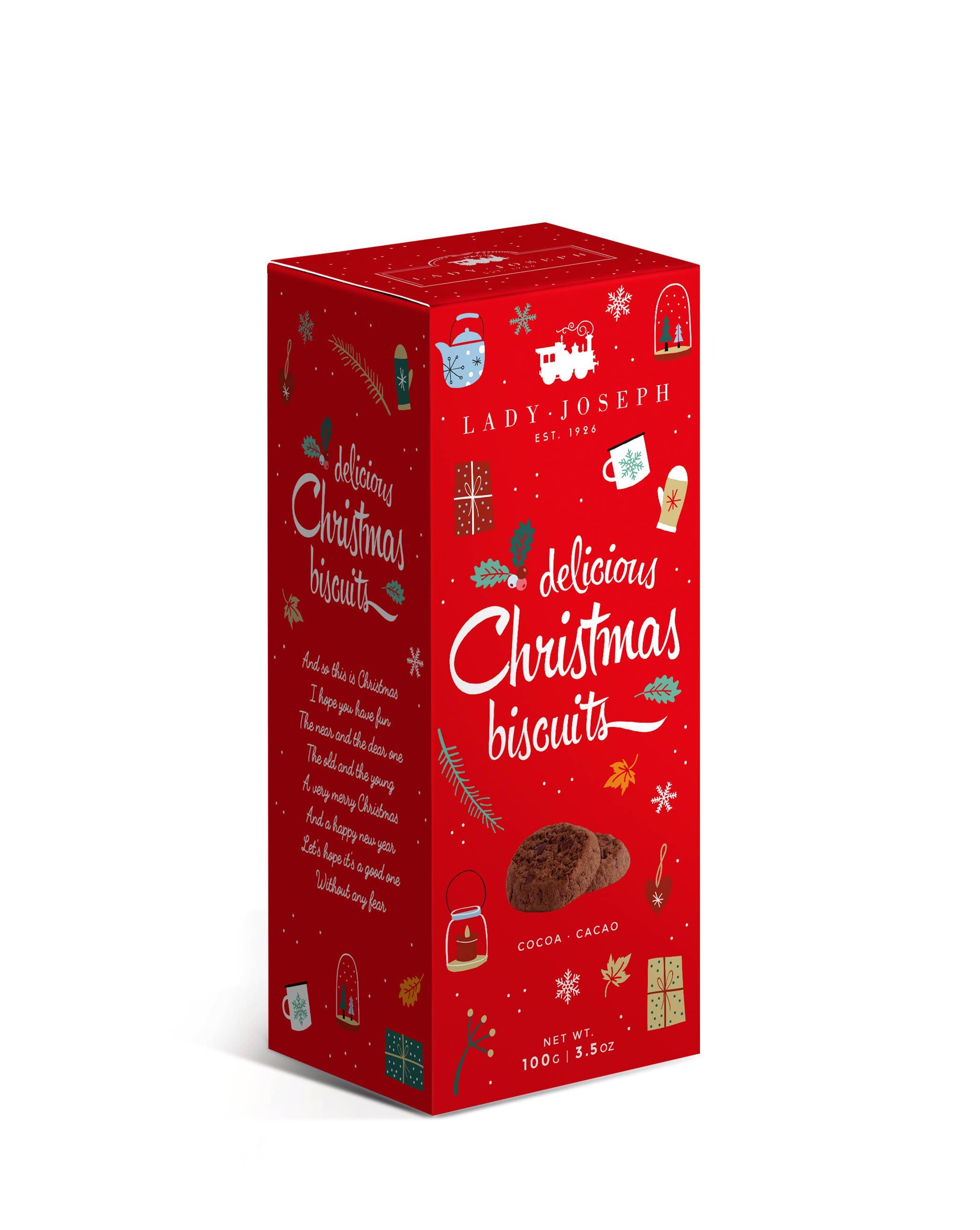 Lady Joseph Bakery - Wholesale Cookie - Chocolate Cookies Christmas Edition. Vegan red Xmas gift