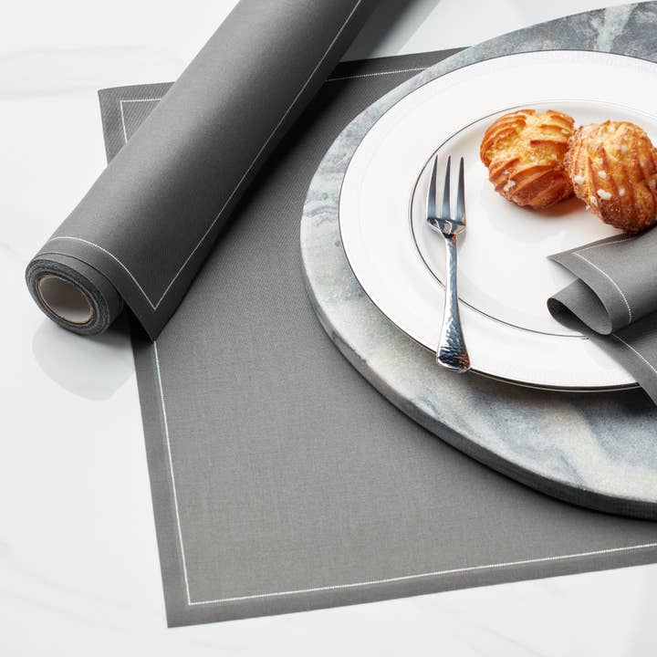 Sets de table en coton gris anthracite 12 unités pour la vente par MY DRAP