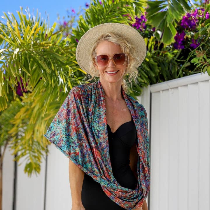 Sun Bella - Wholesale Swim cover-up – Women’s - Sun Wrap UPF50+, Rainbow Bee Eater1