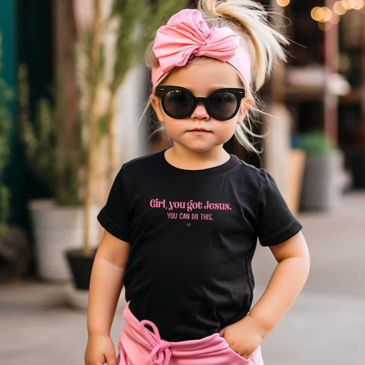 Girl, you got Jesus You can do this Kids ChristianTee for wholesale by Never Lose Hope Designs